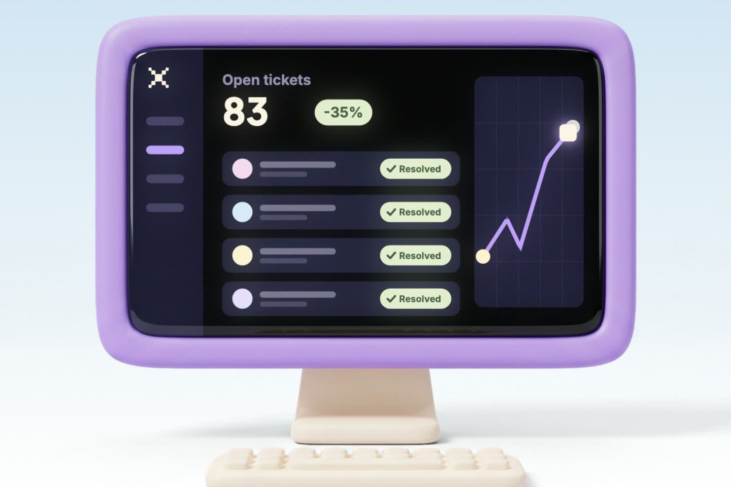 The FLEETWIRE self-service portal on a desktop monitor